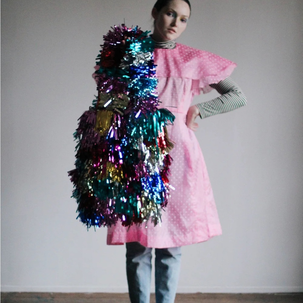 RACHEL BURKE Original Tinsel Tote Colorful Metallic Bag - of Imakestagram fame